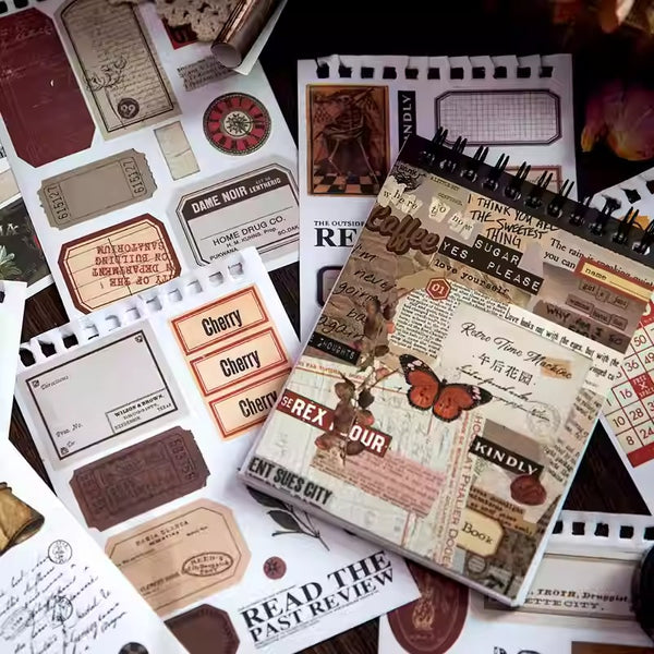 Retro Time Machine Sticker Book