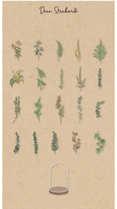 20PCS Mountains Fields Plant Stickers