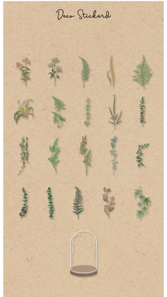 20PCS Mountains Fields Plant Stickers