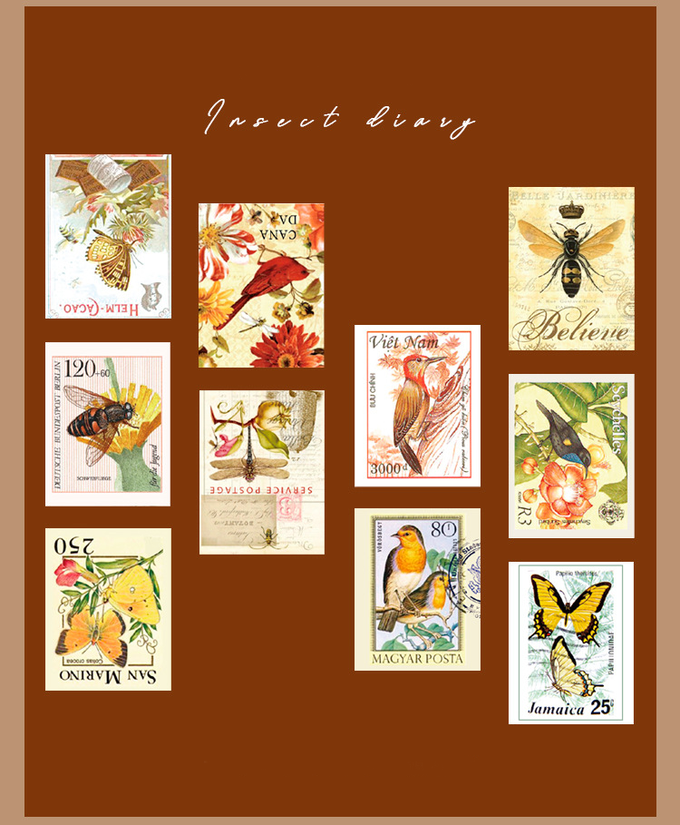 Vintage Stamp Plant Mushroom Paper Tape
