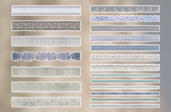 20pcs Vintage Lace Series Sulfate Paper Stickers