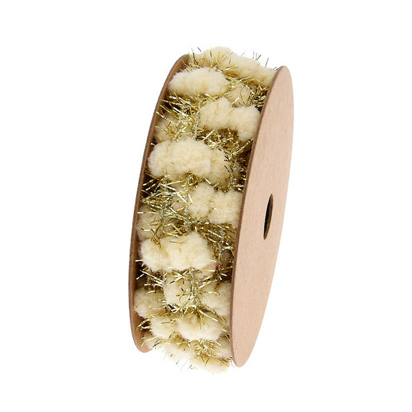 Golden Silver Iron Wire Ball Christmas Ribbon