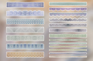 20pcs Vintage Lace Series Sulfate Paper Stickers