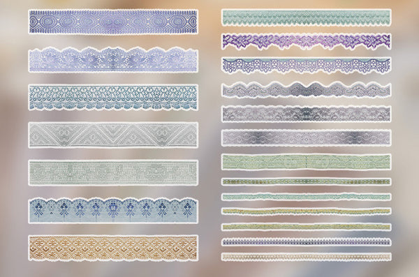 20pcs Vintage Lace Series Sulfate Paper Stickers