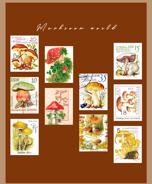 Vintage Stamp Plant Mushroom Paper Tape