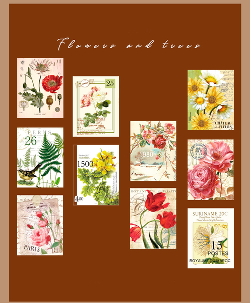 Vintage Stamp Plant Mushroom Paper Tape