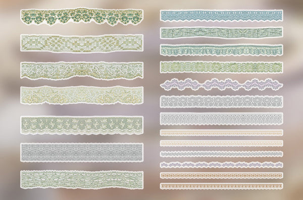 20pcs Vintage Lace Series Sulfate Paper Stickers