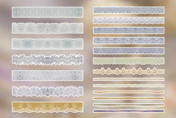 20pcs Vintage Lace Series Sulfate Paper Stickers
