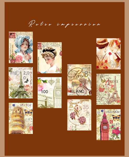 Vintage Stamp Plant Mushroom Paper Tape