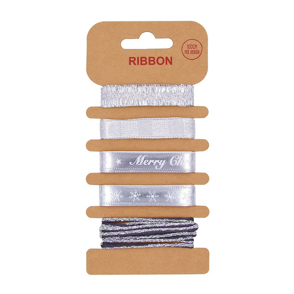Decorative Christmas Print Bibbon Set