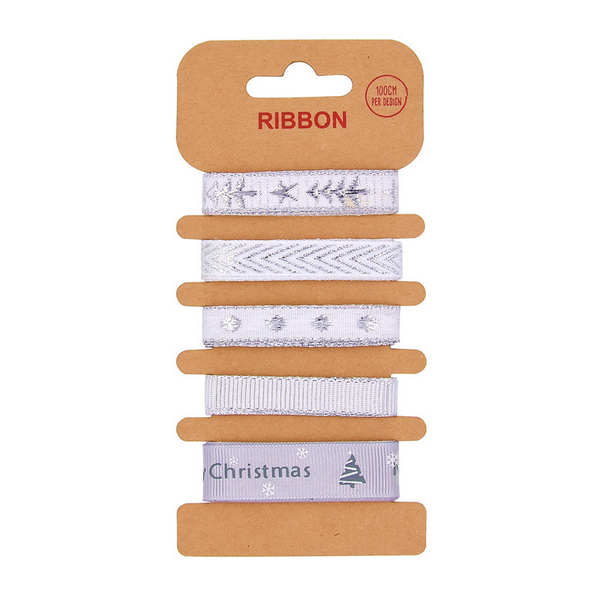 Decorative Christmas Print Bibbon Set