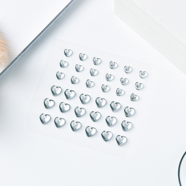 Heart Simulated Diamond Stickers