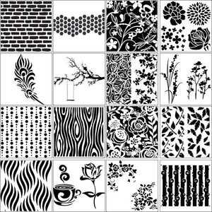 16PCS Layering Painting Stencils-B