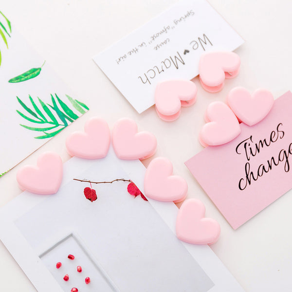 5pcs Pink Love Decorative Clips Storage Clips