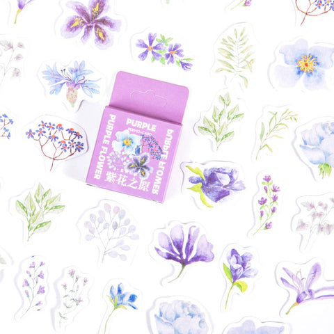 46pcs Purple Flowers Stickers