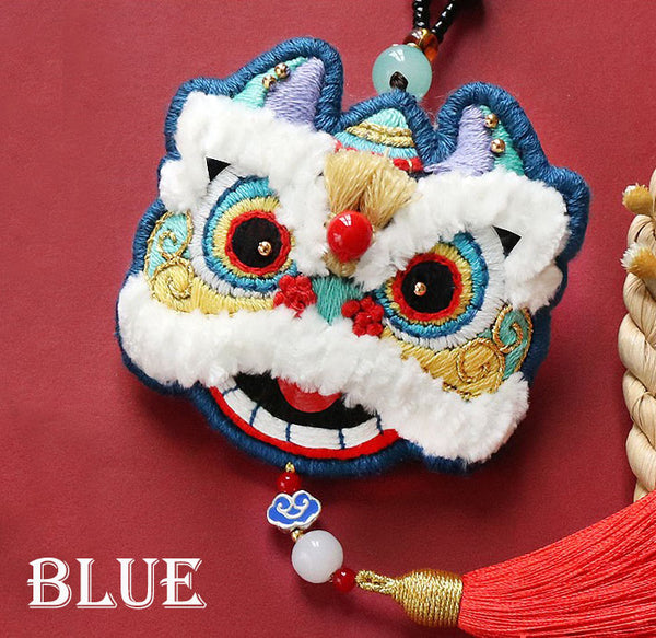 Chinese Lion  Incense Bag Pendant DIY Hand Embroidery Kit