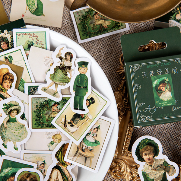 46PCS Green Angel Stickers
