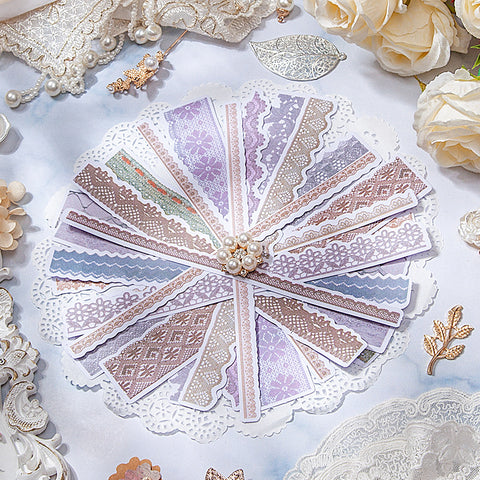 20pcs Vintage Lace Series Sulfate Paper Stickers