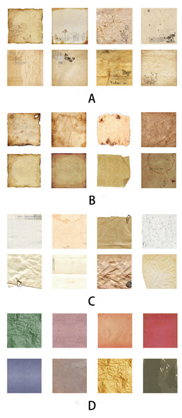 8PCS Distressed Retro Background Paper
