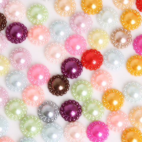 50pcs Multi-color Sunflower ABS Imitation Pearl