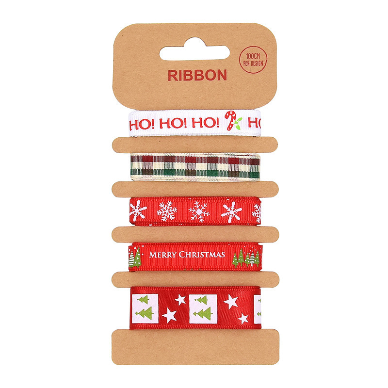 Decorative Christmas Print Bibbon Set