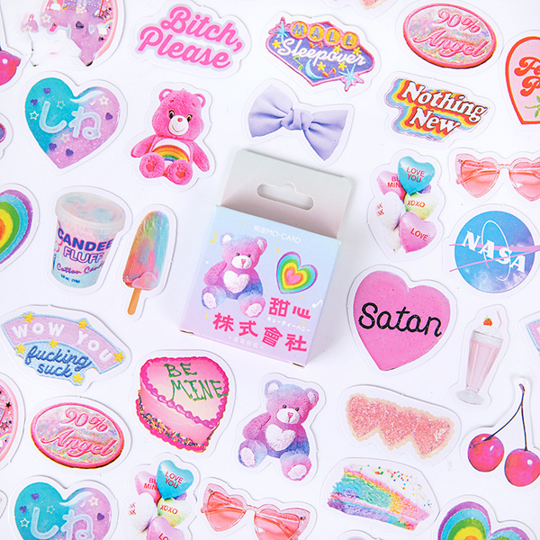 46PCS Sweet Heart Decorative Stickers