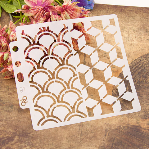 3D Geometry Layering Stencils Painting Template