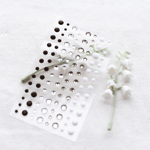 3 Color  Semi-circular Decorative Crystal Stickers