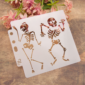 Skull Dance Layering Stencils Painting Template