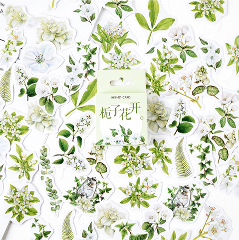 46PCS Plant Flower Blooms Decorative Stickers