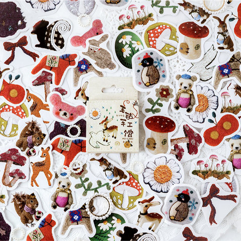 46PCS Felt Craft House Decorative Stickers