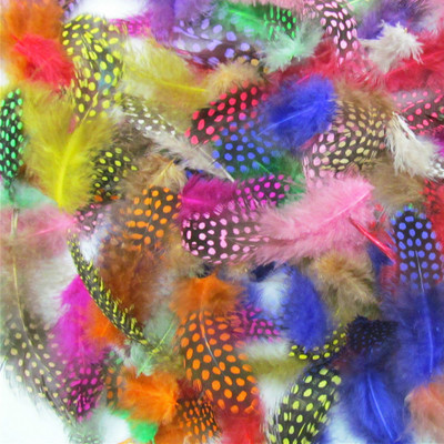 50PCS Artificial Guinea Fowl Feather