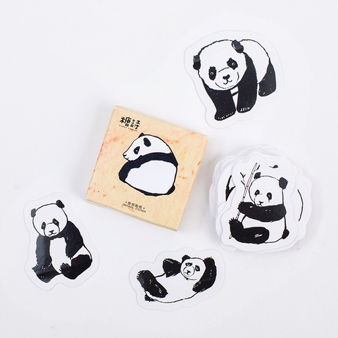 45PCS Cute Panda Animal Decorative Stickers