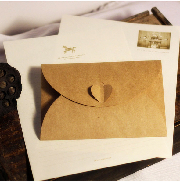 5Pcs Romantic Love Letter European Love Button Envelope