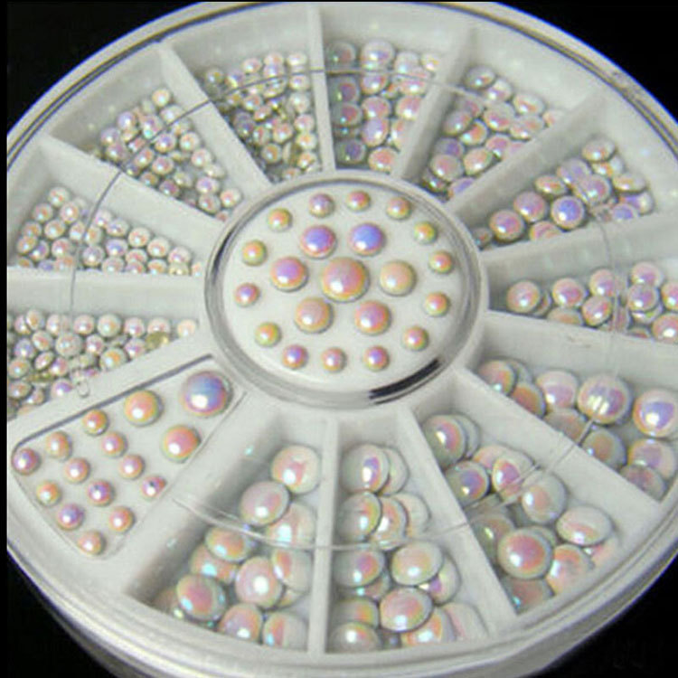 6cm 12 Square White AB Diamond Round Turntable
