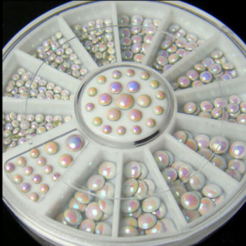 6cm 12 Square White AB Diamond Round Turntable