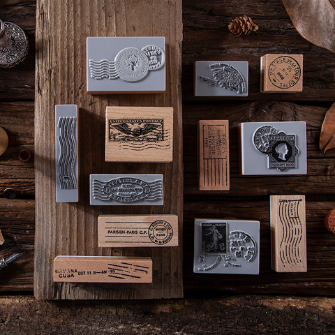 Retro Simple Antique Postmark Wooden Seal