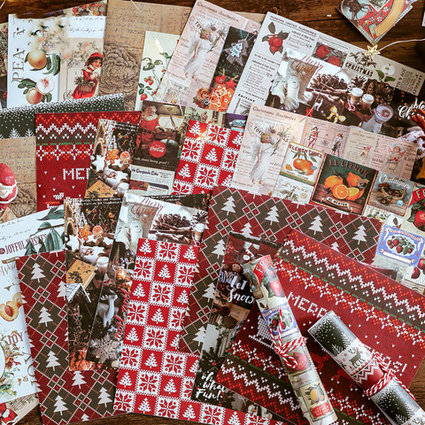 8PCS Forest Christmas Eve Series Background Stickers