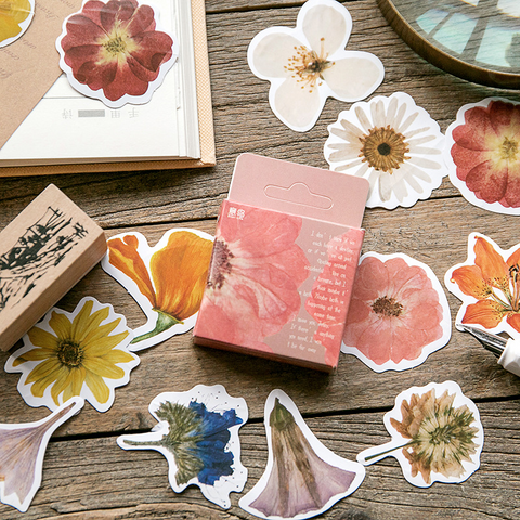 45PCS Vintage Flowers Decorative Stickers