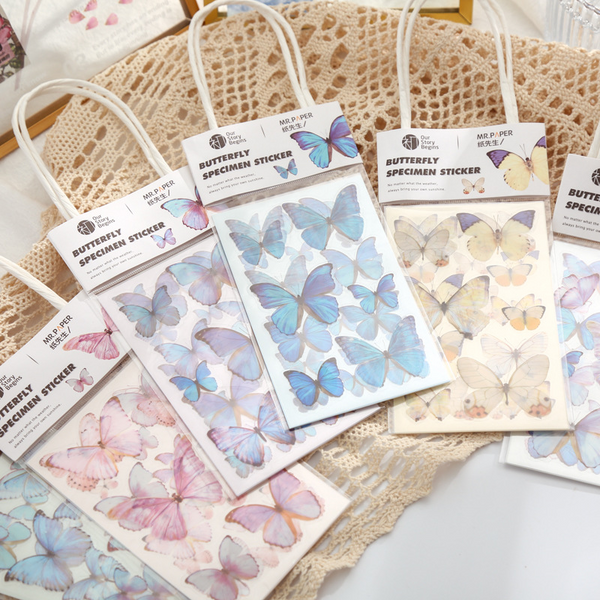 3Pcs Flutter Series PVC Stickers