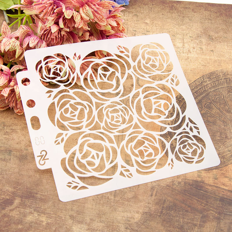 Rose Layering Stencils Painting Template