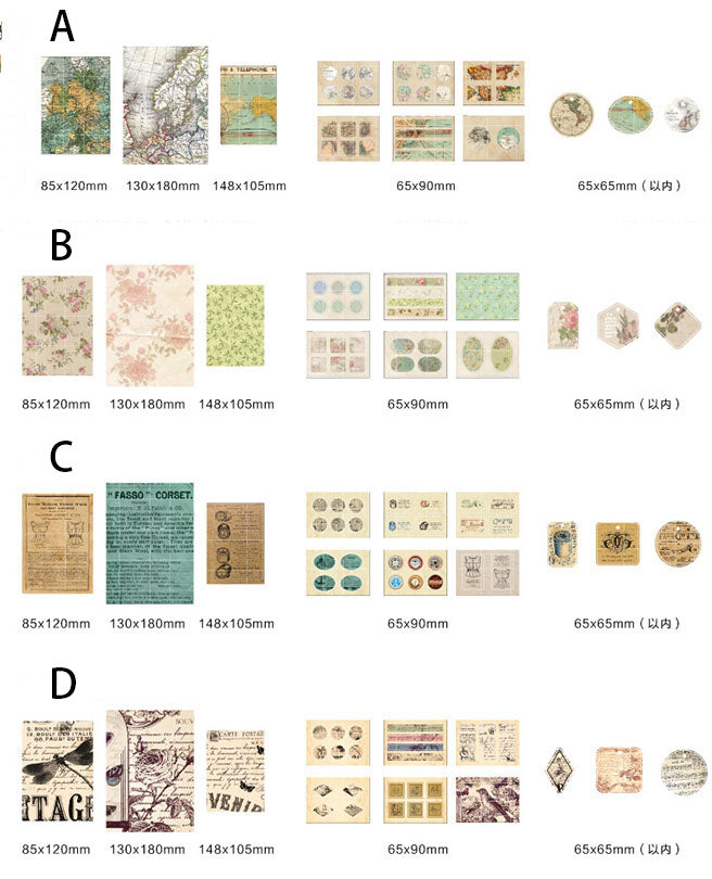 24PCS Scrapbooking Sticker Material Pack