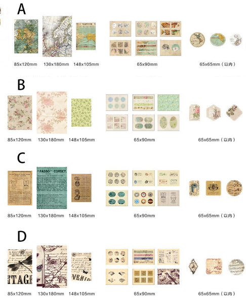 24PCS Scrapbooking Sticker Material Pack