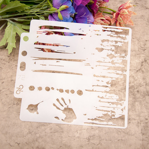 Halloween Palm Layering Stencils Painting Template