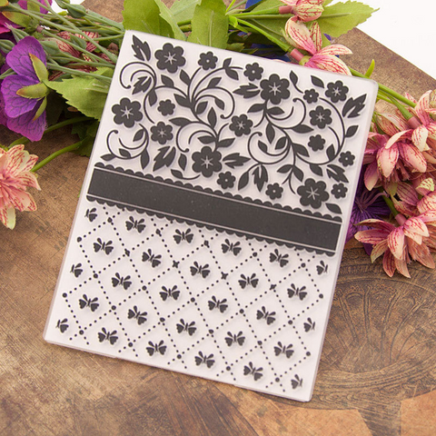 Flowers and Butterflies Embossing Folder