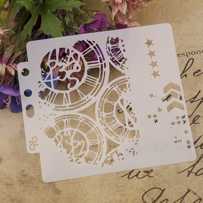 Clock Star Layering Stencils Painting Template