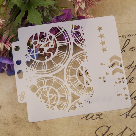 Clock Star Layering Stencils Painting Template