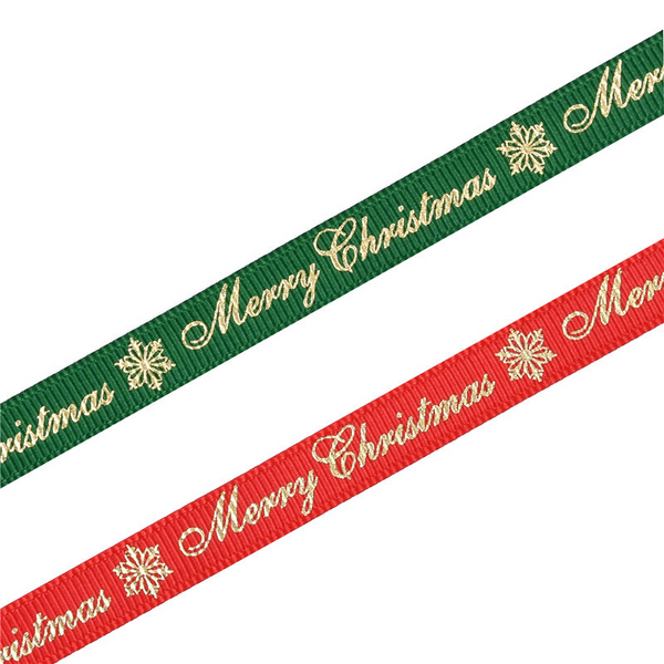 Christmas Foil Stamped Letters Ribbon