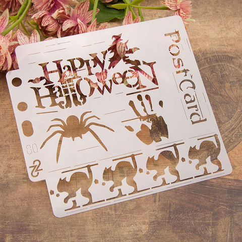 Happy Halloween Layering Stencils Painting Template