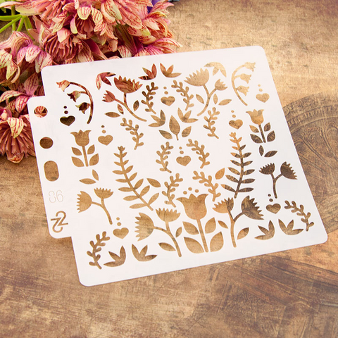Flowering Plants Layering Stencils Painting Template